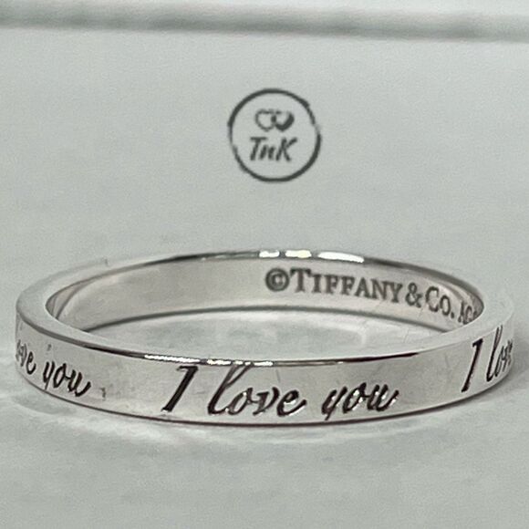 Tiffany Retired Notes "I Love You" Ring - Sterling Silver - Size 8.5 - Picture 8 of 16